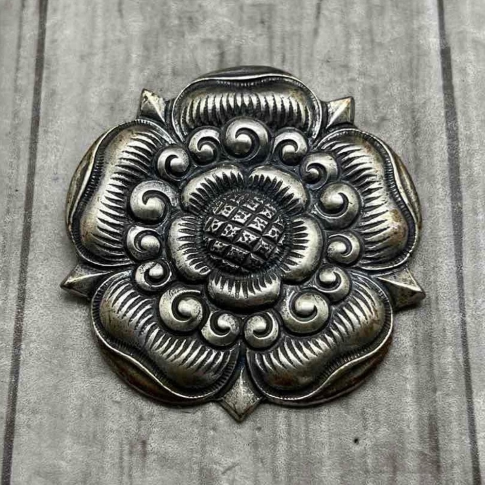 Henrik Møller Trondhjem Rose Pendant & Brooch Rare Vintage Norse Design